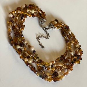 Brown multi-beaded necklace